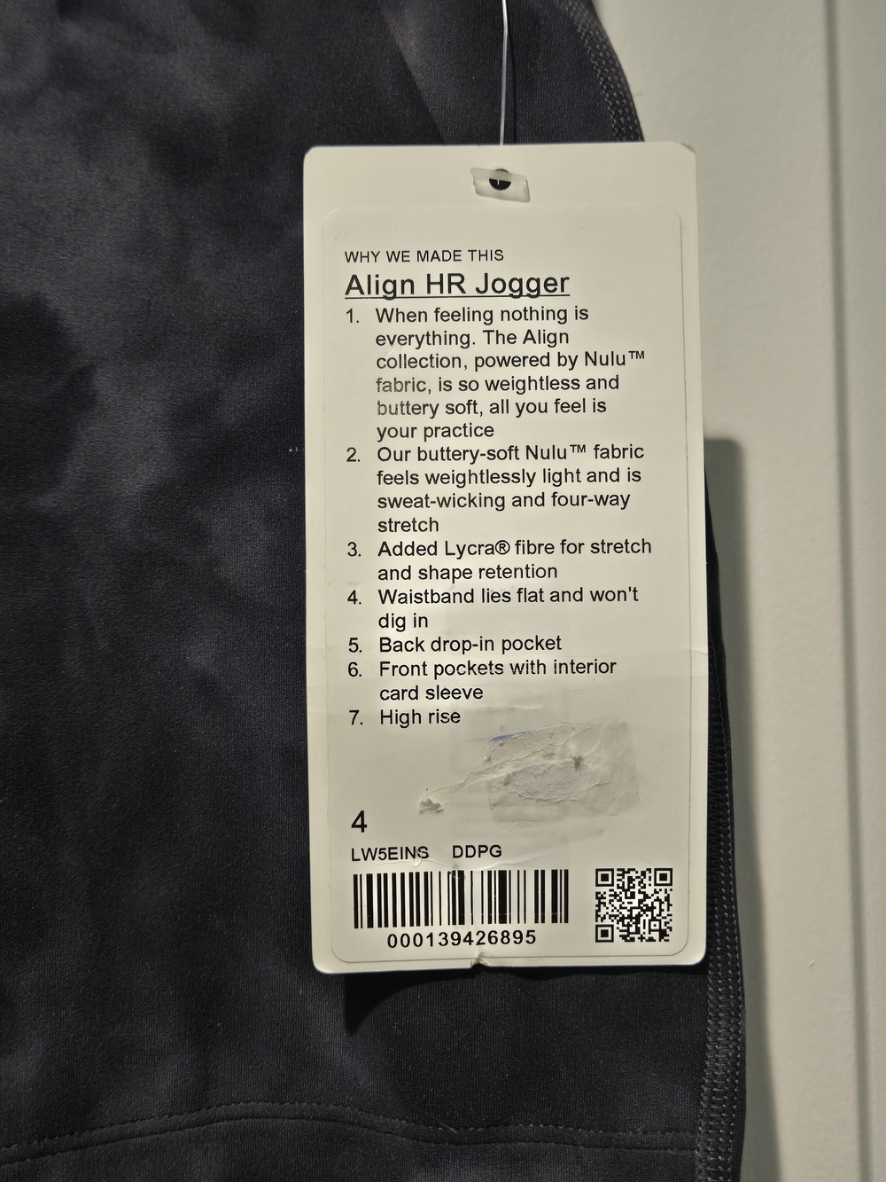 NWT- Lululemon Align High-Rise Jogger Diamond Dye Graphite Grey Size 4 - Picture 8 of 13